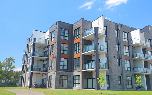 modern apartment buildings