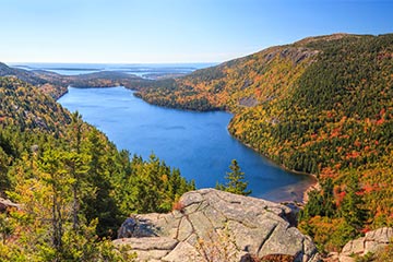 Arial view of a lake in Maine